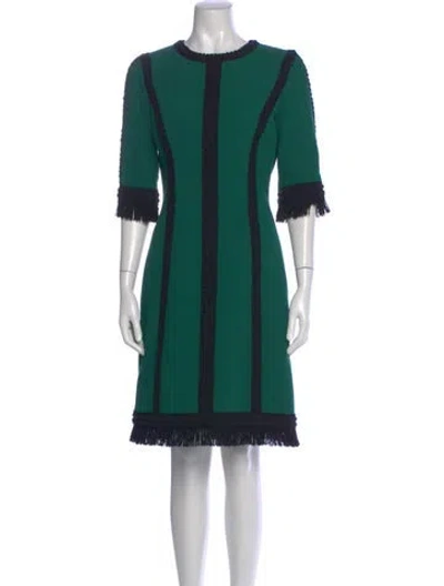 Pre-owned Andrew Gn Virgin Wool Knee-length Dress In Green