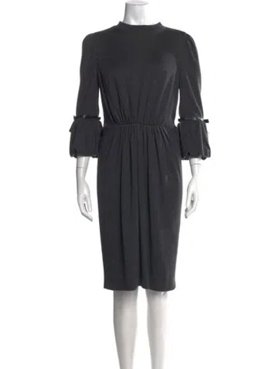 Pre-owned Andrew Gn Virgin Wool Knee-length Dress In Grey