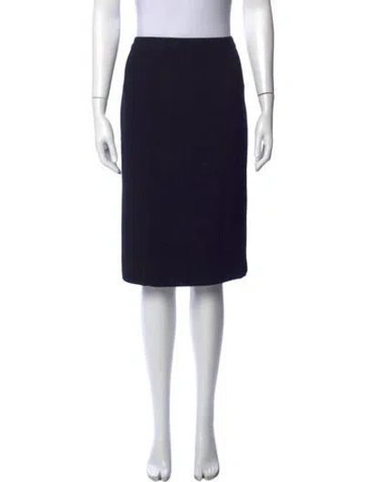 Pre-owned Andrew Gn Virgin Wool Knee-length Skirt In Blue
