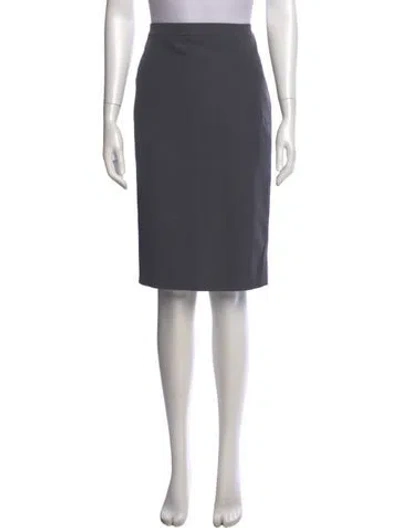 Pre-owned Andrew Gn Virgin Wool Knee-length Skirt In Gray