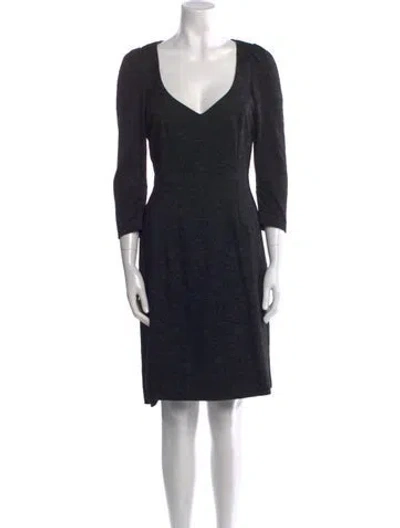 Pre-owned Andrew Gn Virgin Wool Mini Dress In Black