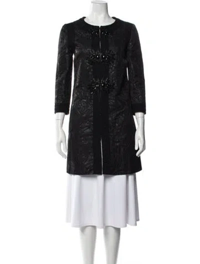 Pre-owned Andrew Gn Virgin Wool Patterned Jacket In Black