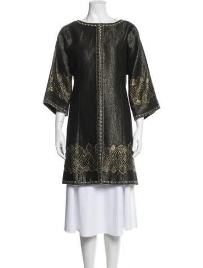 Pre-owned Andrew Gn Virgin Wool Patterned Jacket In Gold