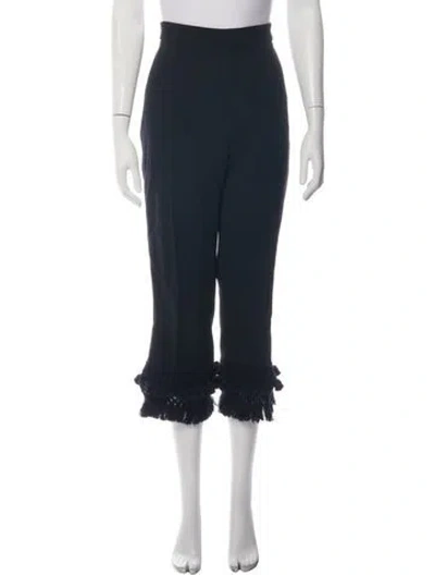 Pre-owned Andrew Gn Virgin Wool Straight Leg Pants In Blue