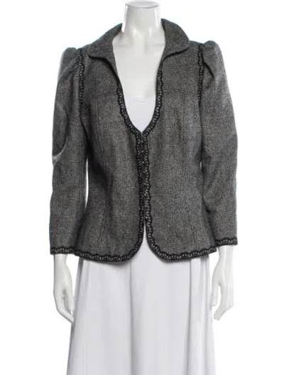 Pre-owned Andrew Gn Virgin Wool Tweed Pattern Evening Jacket In Gray