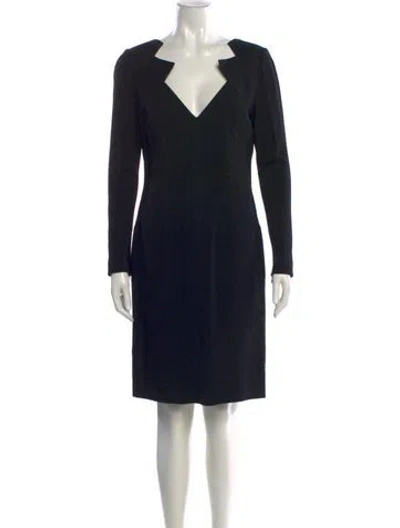 Pre-owned Andrew Gn V-neck Knee-length Dress In Black