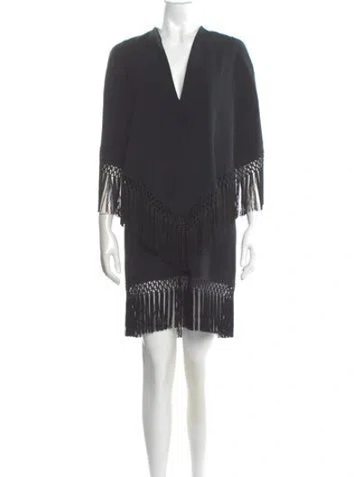 Pre-owned Andrew Gn V-neck Mini Dress In Gray