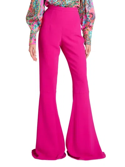 Andrew Gn Crepe Flare Pant In Magenta