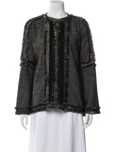 Pre-owned Andrew Gn Wool Crew Neck Sweater In Black