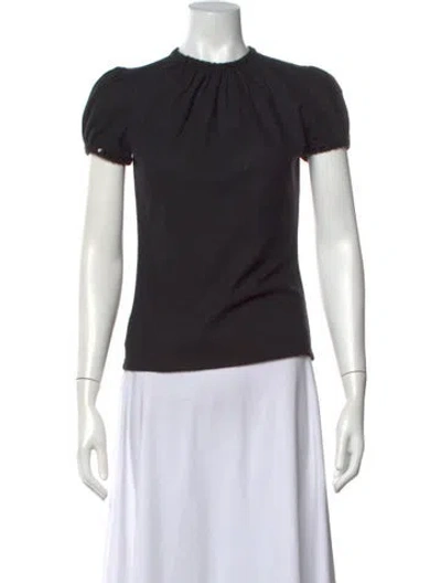 Pre-owned Andrew Gn Wool Crew Neck Top In Black