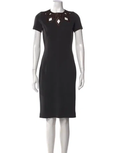 Pre-owned Andrew Gn Wool Knee-length Dress In Brown