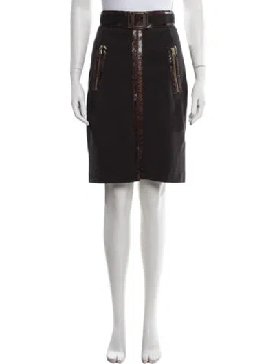 Pre-owned Andrew Gn Wool Knee-length Skirt In Brown