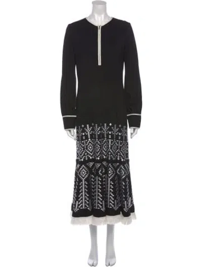 Pre-owned Andrew Gn Wool Long Dress In Black