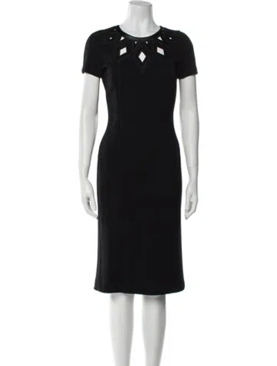 Pre-owned Andrew Gn Wool Midi Length Dress In Black