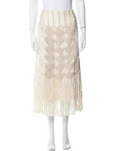 Pre-owned Andrew Gn Wool Midi Length Skirt In Neutral