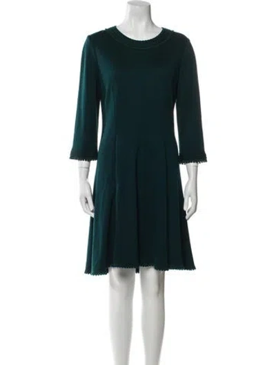 Pre-owned Andrew Gn Wool Mini Dress In Blue