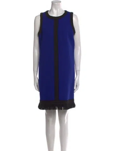 Pre-owned Andrew Gn Wool Mini Dress In Blue