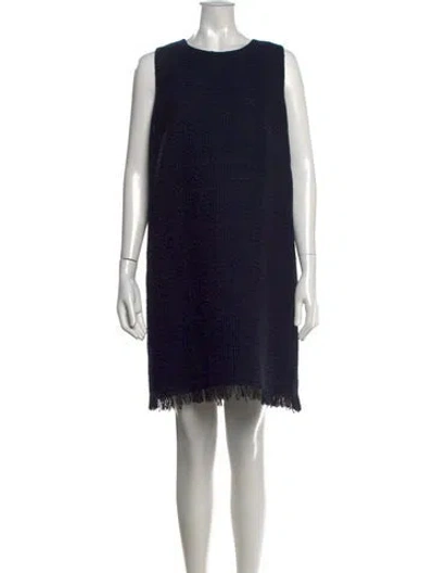 Pre-owned Andrew Gn Wool Mini Dress In Blue