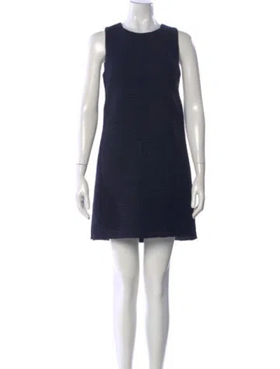 Pre-owned Andrew Gn Wool Mini Dress W/ Tags In Blue