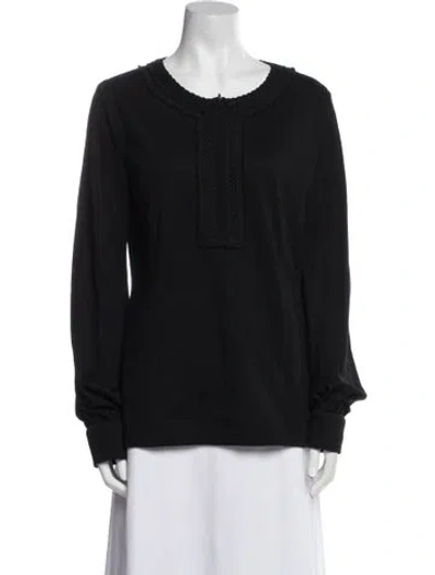 Pre-owned Andrew Gn Wool Scoop Neck Sweatshirt In Blue