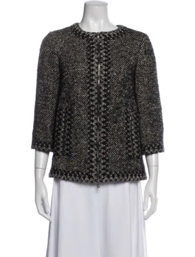 Pre-owned Andrew Gn Wool Tweed Pattern Jacket In Black/white