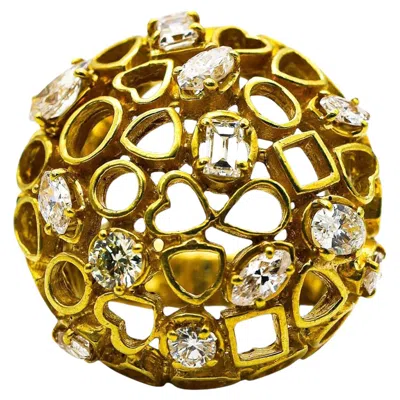 Pre-owned Andrew Grima Vintage  Diamond And Gold Bombé Ring, 1969 In Multi