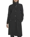 Andrew Marc Almedia Wool Blend Twill Coat In Black