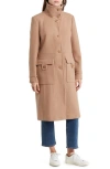Andrew Marc Almedia Wool Blend Twill Coat In Neutral