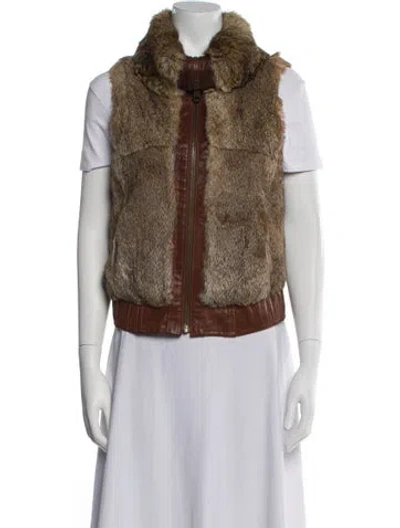 Pre-owned Andrew Marc Angora Fur Jacket In Brown