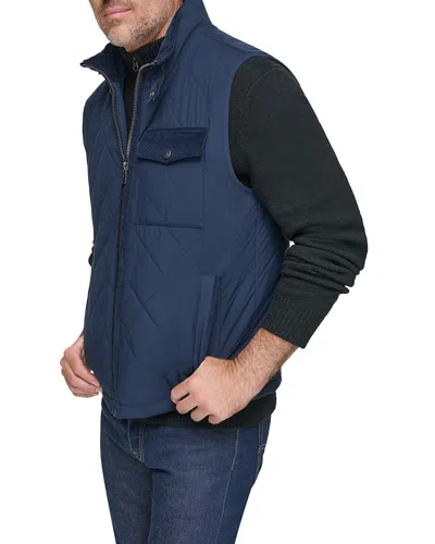 ANDREW MARC BARNET QUILTED CORDUROY TRIMMED WATER RESISTANT VEST