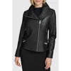Andrew Marc Beckett Leather Coat In Black