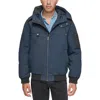 Andrew Marc Big & Tall Mens Insulated Polyester Bomber Jacket In Blue