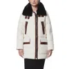 Andrew Marc Black Label Women's Dutton Aviator Mixed Media Puffer In White