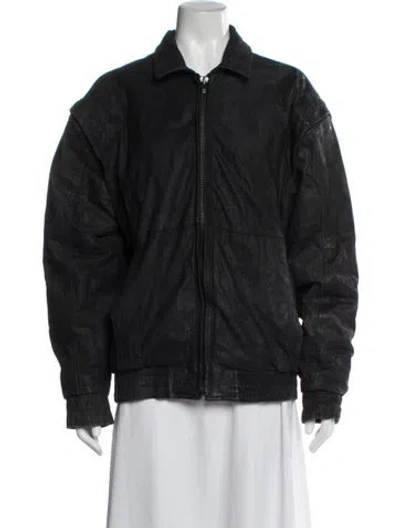Pre-owned Andrew Marc Bomber Jacket In Black