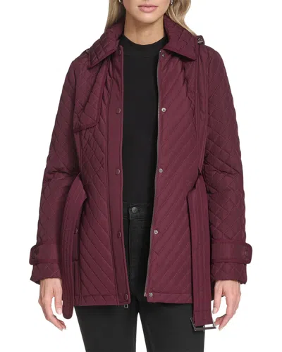Andrew Marc Brinklee Belted Trench Coat In Red