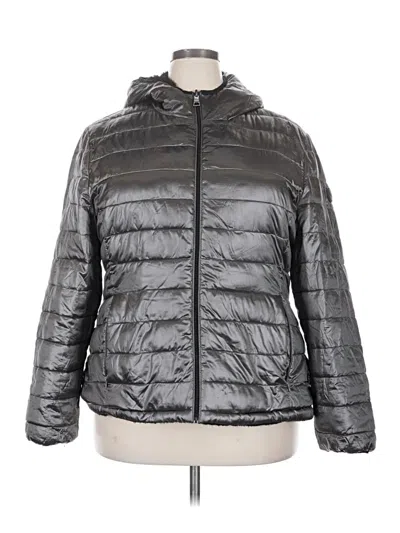Pre-owned Andrew Marc Cardigan Sweater In Silver