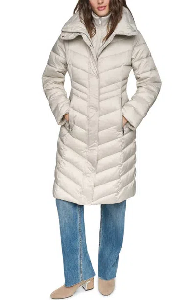 Andrew Marc Clements Chevron Quilted Puffer Coat In Gray