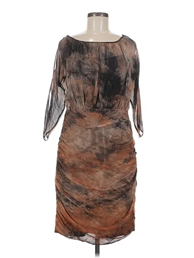 Pre-owned Andrew Marc Cocktail Dress In Brown