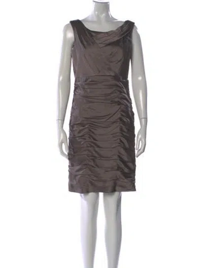 Pre-owned Andrew Marc Cowl Neck Mini Dress In Gray