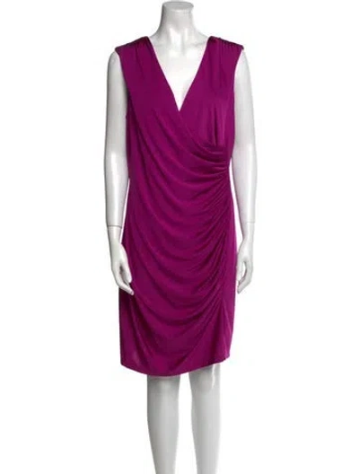 Pre-owned Andrew Marc Cowl Neck Mini Dress In Pink