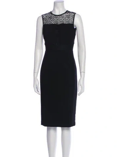 Pre-owned Andrew Marc Crew Neck Midi Length Dress W/ Tags In Multi