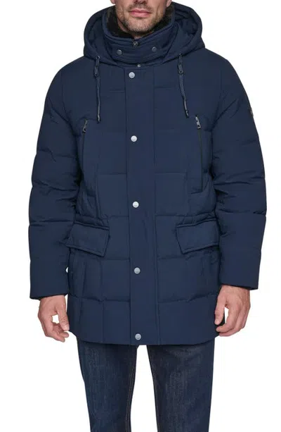 Andrew Marc Down & Feather Fill Parka With Faux Fur Trim Hood In Multi