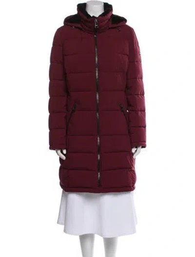 Pre-owned Andrew Marc Down Coat In Burgundy