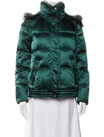 Pre-owned Andrew Marc Down Coat In Green