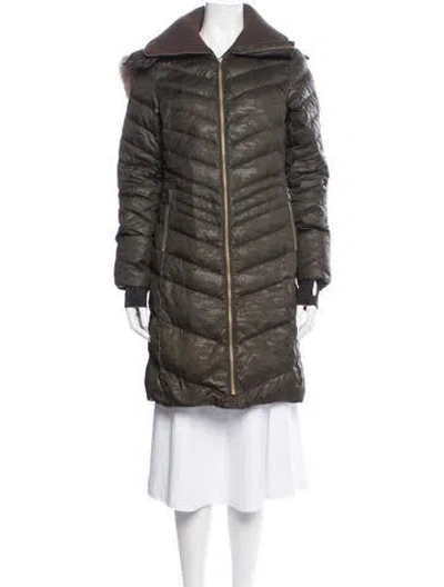Pre-owned Andrew Marc Down Coat In Green