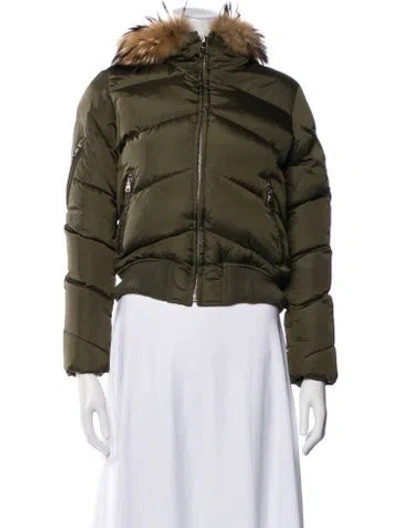 Pre-owned Andrew Marc Down Jacket In Green