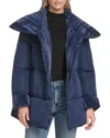 Andrew Marc Emerson Belted Wrap Coat In Blue