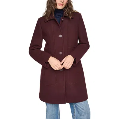 Andrew Marc Emmeline Wool Blend Coat In Burgundy