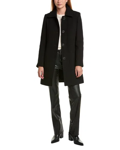 Andrew Marc Emmeline Wool-blend Slim Coat In Black