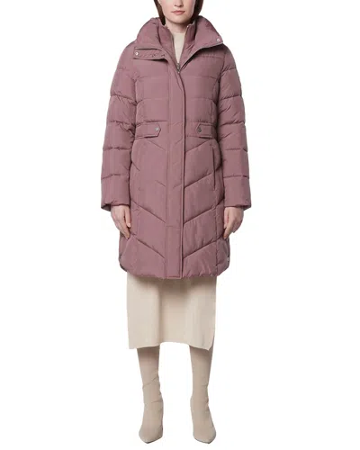 Andrew Marc Essential Long Jacket In Pink